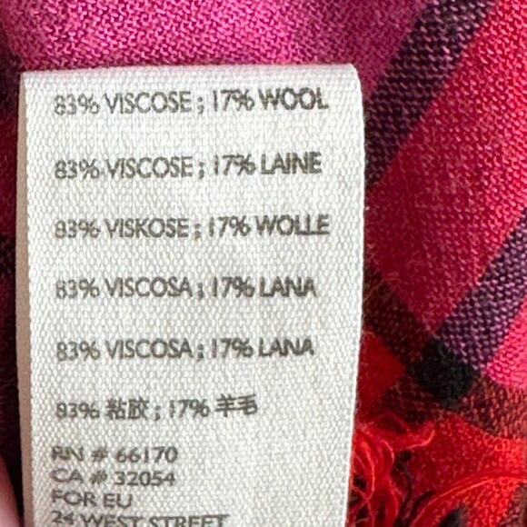 Free People Pacific Dawn Plaid Shirt Women's M Red Pink Wool Blend Long Sleeve - Picture 5 of 5